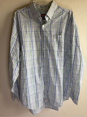 Vineyard Vines Blue & Green Plaid Button-Down Shirt